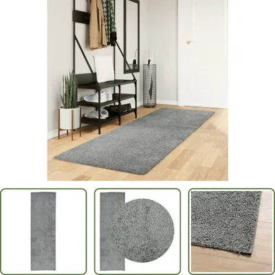 Produktbild von The Living Store Teppich Shaggy Hochflor Modern Grün 80x250 cm