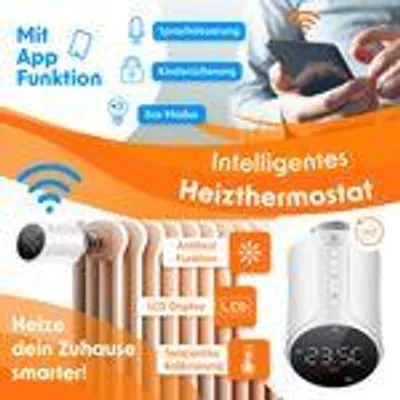 Immagine prodotto di Termostato per radiatori KESSER® con Wi-Fi, controller per riscaldamento, compatibile con app per la casa intelligente, Alexa e Google Assistant