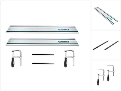 Immagine prodotto di Set di guide Makita 2x guida 1000mm + 2x connettore guida + 2x morsetti a vite