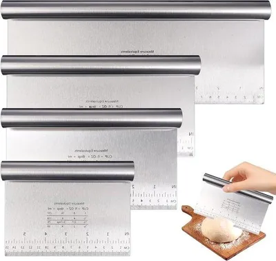 Obrázok produktu pre Sada na brúsenie rúrok s 4 cm meradlami, nožom na chlieb a kuchynskou lopatkou s dĺžkou 15, 20, 22 a 30 cm
