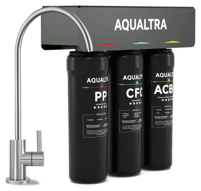 3-stufiger 10-Zoll Wasserfilter unter der Spüle mit Hahn