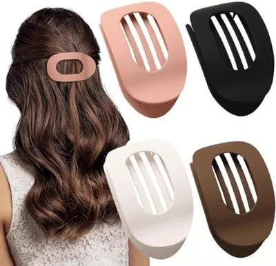 Produktbild von 4er-Set große Haarklammern für Damen, flache französische Haarspangen und Haarclips mit Innenzähnen für sicheren Halt bei dickem und dünnem Haar