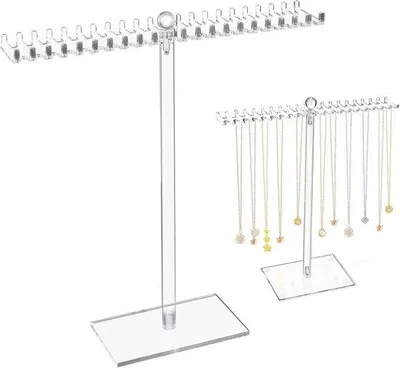 Productafbeelding van Halskettingdisplay met 40 transparante Haken voor Sieraden