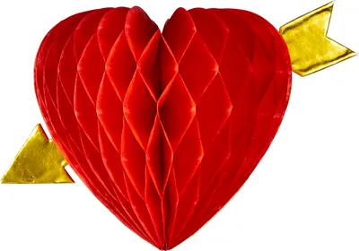 Immagine prodotto di Palla di San Valentino a nido d'ape con freccia 13 cm