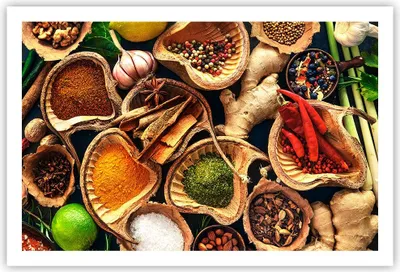 Produktbild von Poster - Poster ohne Rahmen - Küche Essen Kräuter Gewürze - 91,5x61 cm - Wand Bild - Wanddeko - Wandbilder - Kunstposter - Wandposter - Bilder - Kunstdruck - Wanddekoration - Wandbild P2XAA91x61-2844