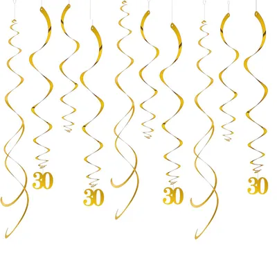 Goldene Spiraldeko 20er Set, 50 cm, für Geburtstag & Hochzeit