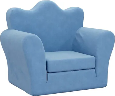 Image de vidaXL Canapé-lit pour enfants Bleu Peluche douce