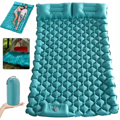 Produktbild von Isomatte Camping, Doppel Camping Matratze, Ultraleicht Luftmatratze Schlafmatte, mit Fußpumpe & Kissen für Reise, Outdoor, Wandern, Zelt, Strand