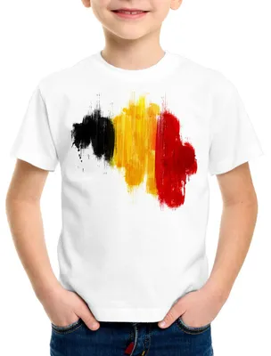 Produktbild von BaumwolleCloud Flagge Belgien Kinder T-Shirt Fußball Sport Belgium WM EM Fahne