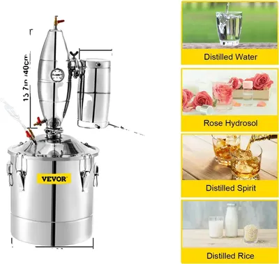 Productafbeelding van Alcoholstilleerder, roestvrij staal, complete accessoire set, 20 liter