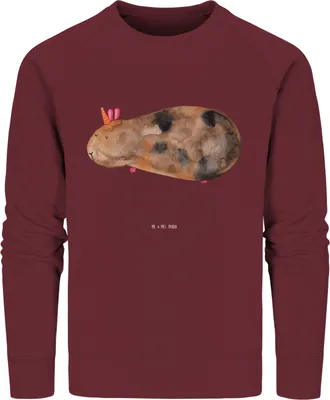 Produktbild von Mr. & Mrs. Panda Nachhaltiger Pullover Einhorn Meerschweinchen Größe S - Burgundy - Geschenk, Sweater, Pulli, Baumwoll, Eco, Sweatshirt, Einhörner, Meerhörnchen, Unicorn