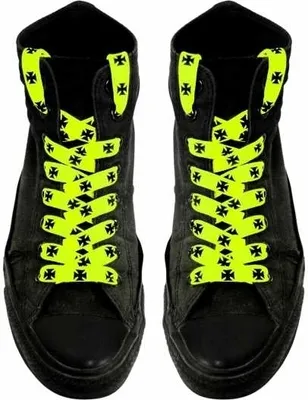 Produktbild von Schnürsenkel Neon Gelb Kreuz Shoelaces neon yellow cross