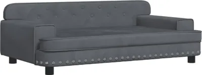 Zdjęcie produktu dla vidaXL Sofa dziecięca ciemnoszara 90x53x30 cm aksamitna