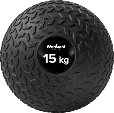 Zdjęcie produktu dla Mała piłka lekarska do ćwiczeń rehabilitacyjna Slam Ball 23cm 15kg, REBEL ACTIVE