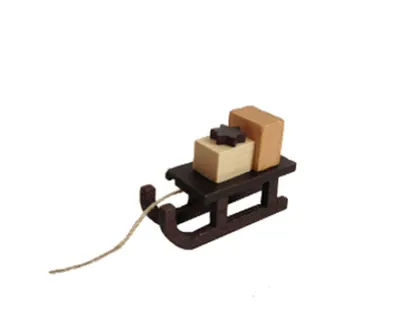 Produktbild von Baumbehang Schlitten natur Höhe=3cm NEU