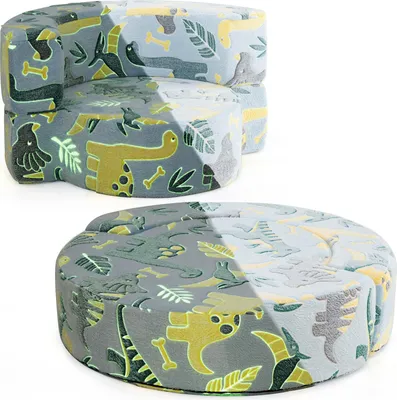 Produktbild von DREAMADE Leuchtendes 2-in-1-Sofa für Kinder, umwandelbares Sofa, abnehmbare und waschbare Bezug, modulares Spielsofa, ab 3 Jahren, Blau