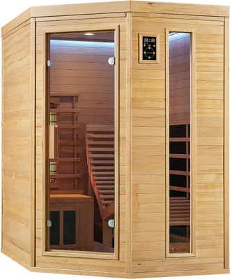 Produktbild von Artsauna Infrarotkabine Esbjerg – Triplex-Heizsystem Infrarotsauna - 2 Personen – LED-Farblicht, digitale Steuerung – Hemlock-Holz