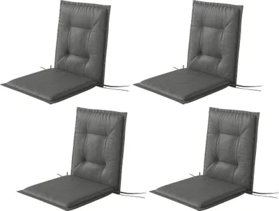 Produktbild von 4er Set Sitzkissen 108x50x5cm Stuhlkissen mit Bändern, Outdoor Indoor Sitzauflage Hellgrau für Garten Stuhl
