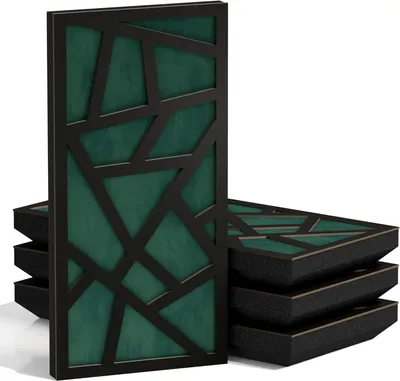 Imagen del producto de Juego de 10 paneles acústicos estrechos SKYROSS-F, 50x25x5 cm, /verde