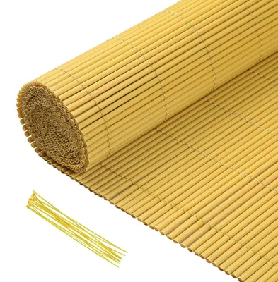 Obrázek produktu pro Ikodm 90 x 900 cm PVC rohož na ochranu soukromí, bambusová rohož na ochranu soukromí, zahradní plot na ochranu soukromí, balkonový plot, větrolam, obložení balkonu, bambus