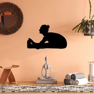 Immagine prodotto di Wallity, Yoga 23, Accessorio decorativo da parete in metallo, Nero, 100 % METALLO, 60 x 37 cm