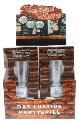Obrázok produktu pre Herná súprava Crazy dice 2 poháre na panáky 3 kocky, Erfurth
