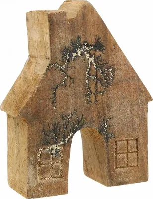 Produktbild von Weihnachtliches Holzhaus Deko Aufsteller für festliche Dekoration