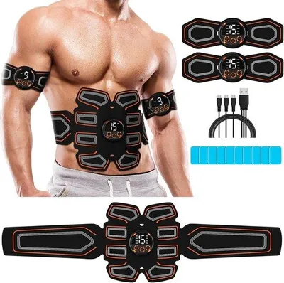 Produktbild von Famanu Bauchmuskeltrainer - Innovative Muskelstimulation - 25 x 23 x 3 cm - Schwarz