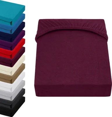 Produktbild von Premium Spannbettlaken für Boxspringbett/Wasserbett 200x220-220x240cm +40cm STEG , Farbe: Bordeaux