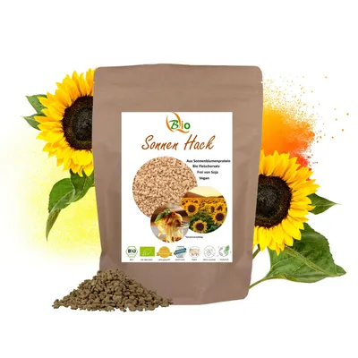 Produktbild von BIOTICANA® - Sonnen Hack -Fleischersatz aus Sonnenblumenprotein - Veganes Hack - 500 g - 50% Protein - wenig Kalorien - Fleischersatz - Soja frei