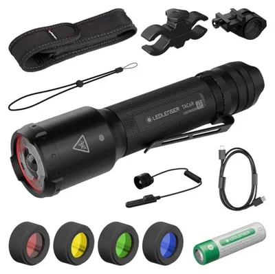 Produktbild von Ledlenser TAC6R Taschenlampe 2000 Lumen, 370m Leuchtweite, 15h Laufzeit, inkl. Fernbedienung, Farbfilterset , Picatinny-Schienen-Halterung, Universal Mounting System