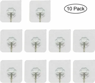 Produktbild von 20 Stücke Selbstklebend Haken Transparenter Klebehaken Kleiderhaken Plastikhaken