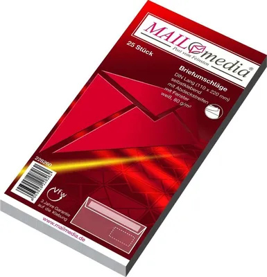 Produktbild von Briefumschläge DINlang haftklebend Fenster weiß 80g/qm VE=25 Stück