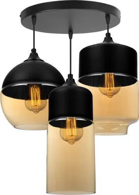 Immagine prodotto di Lampada moderna in metallo e vetro con tre sorgenti luminose