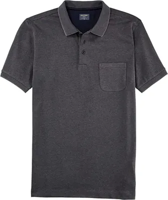 Produktbild von Olymp Herren Poloshirt mit Kurzarm, Knopfleiste und Brusttasche in Grau