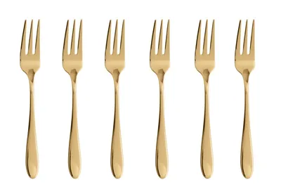 Zdjęcie produktu dla Sambonet Velvet Edelstahl/PVD Gold Set 6 Kuchengabeln S0196-S00017-S1578 52712GA5