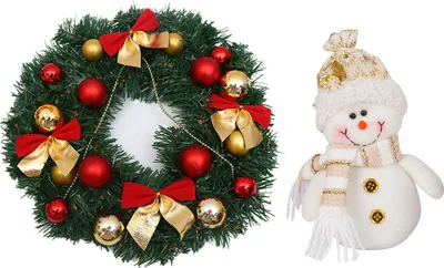 Produktbild von 2er-Pack Beleuchteter Türkranz Lichterkranz Weihnachtsdekoration & Deko