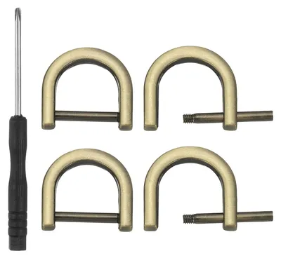 Produktbild von D-Ringe mit Schraubkarabiner - 4 Stück - 15 mm (5/8 Zoll) - Messing