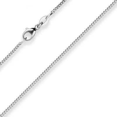 Produktbild von 1,4mm Panzerkette Goldkette Collier Halskette aus 750 Gold Weißgold 45cm