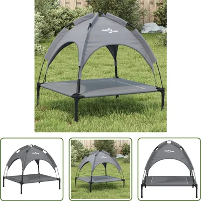 Image de The Living Store Lit pour chien avec toit Anthracite Tissu Oxford et acier