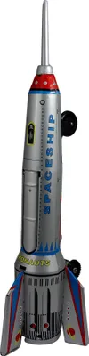 Produktbild von Blechspielzeug Rakete silber Moonrocket Skyexpress Spaceship Blechrakete