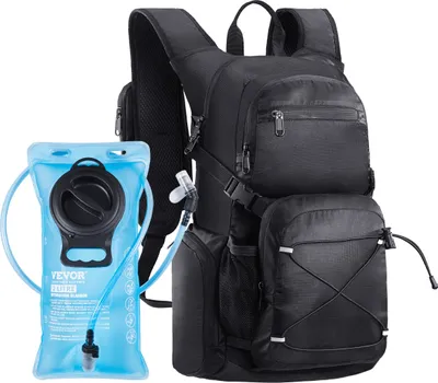 Immagine prodotto di VEVOR zaino sacca idrica, 25 l, zaino isolato, adatto per escursioni, ciclismo, corsa, viaggi, alpinismo, nero, zaino idrico, nero