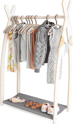 Produktbild von Kleiderstange Baby Kinderzimmer Kinderkleiderstange Grau Baby Garderobe 100% ECO