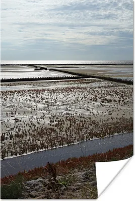 Produktbild von MuchoWow® Poster Meer - Sand - Himmel 120x180 cm - Kunstposter