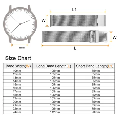 Produktbild von Uhrenarmband Mesh Edelstahl 19 mm Ersatz Metall Armband Edelstahlarmband mit Schnellverschluss Uhrenarmb?nder Ersatzband Verstellbarer Gš¹telschnalle fš¹r Damen Herren, Silber