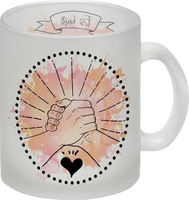 Produktbild von Freundschaft Glas Tasse in orange mit tollem Spruch