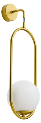 Obrázok produktu pre Nástenná lampa IGON, zlatá a biela, 1xE14x15W, kov, rozmery: 50x16x16 cm, IP20, Jupiter