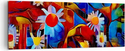 Produktbild von Bild auf Leinwand - Leinwandbild - Blume Abstraktion - 140x50cm - Wand Bild - Wanddeko - Wandbilder - Leinwanddruck - Bilder - Kunstdruck - Wanddekoration - Leinwand bilder - Wandkunst - AB140x50-3466