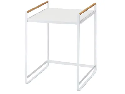 Produktbild von Yamazaki Home Küchenregal Küchen-Organizer Regal 36x47cm weiß Metall mit Holzgriffen Tosca 03613