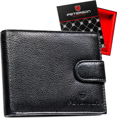 Obrázek produktu pro Peterson pánská peněženka kožená černá RFID 12,5x10 cm